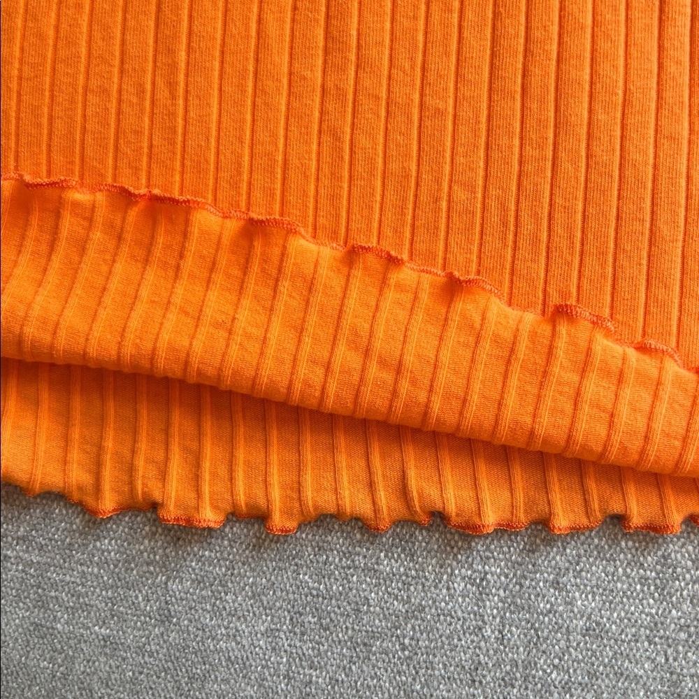 Bright Orange Ribbed Tee - Picture 4 of 4